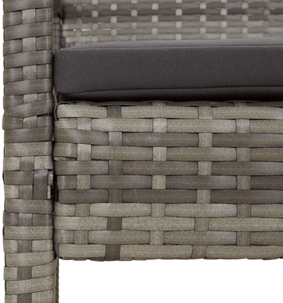 Polyrattan Kerti Pad - Szürke - 105 cm