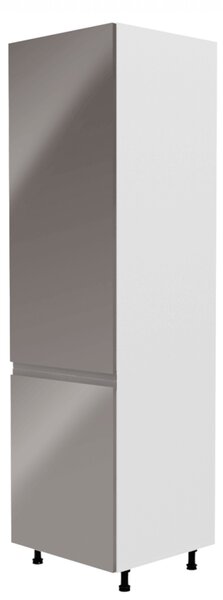 KONDELA Szekrény a beépíthető hűtőhöz Aurora D60ZL, fehér, szürke