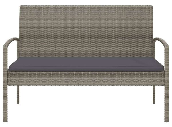 Polyrattan Kerti Pad - Szürke - 105 cm