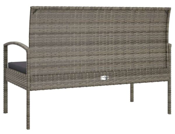 Polyrattan Kerti Pad - Szürke - 105 cm