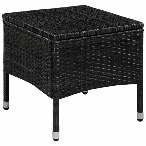 Polyrattan Bisztrószett - 2 Szék + Asztal - Fekete