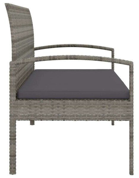 Polyrattan Kerti Pad - Szürke - 105 cm