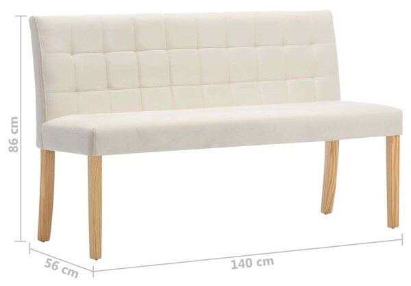 Bársony Pad - 140 cm - Krémszín