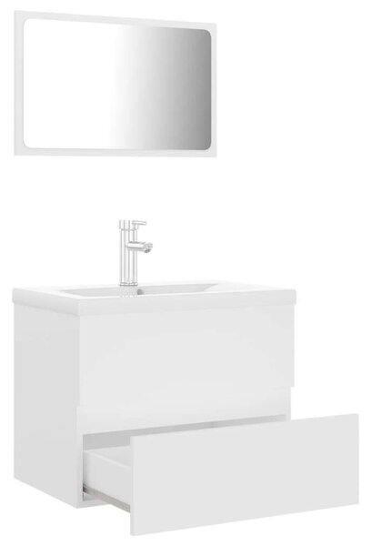 Modern Fehér Fürdőszoba Bútorszett - 60 cm