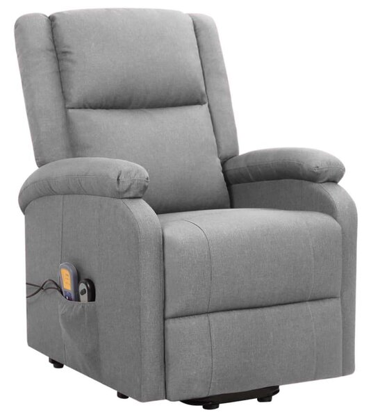 RelaxComfort Masszázsfotel - Felállást Segítő - Világosszürke