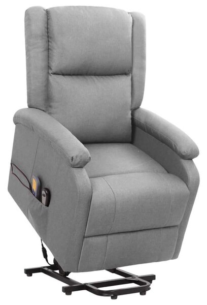 RelaxComfort Masszázsfotel - Felállást Segítő - Világosszürke