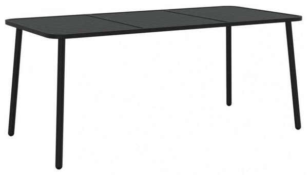 Modern Acél Kerti Asztal - 165x80x71 cm - Antracitszürke