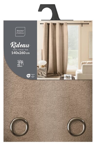 Világosbarna buklé függöny 140x260 cm Winona – douceur d'intérieur