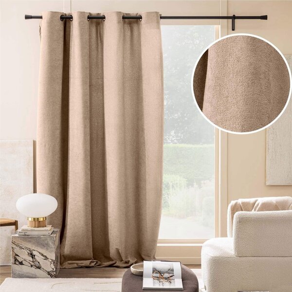 Világosbarna buklé függöny 140x260 cm Winona – douceur d'intérieur