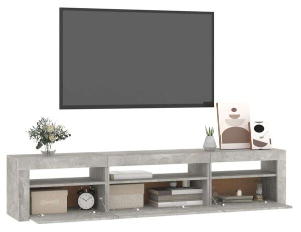 VidaXL LED TV Szekrény - Beton Szürke - 195cm