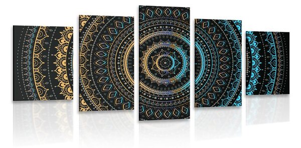 5 részes kép Mandala nap mintával