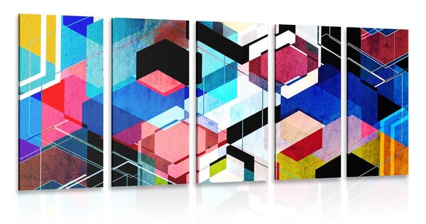 5-részes kép absztrakt geometria