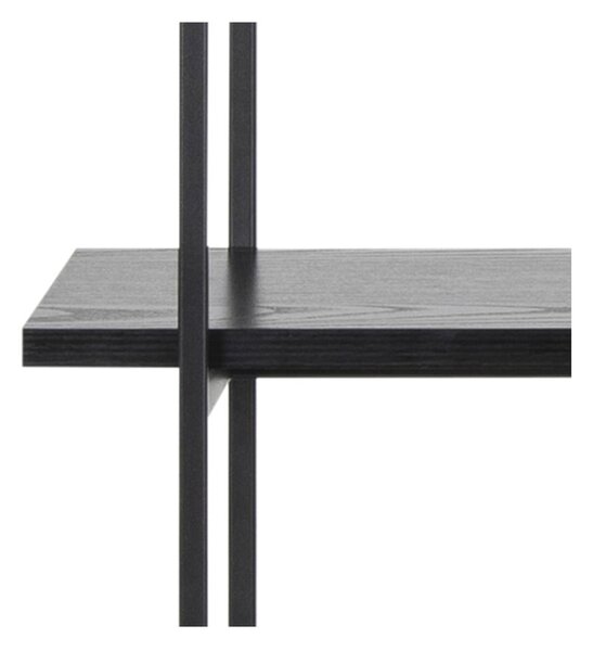 Fekete polcos állvány kőrisfa dekorral 94x172 cm Angus – Actona