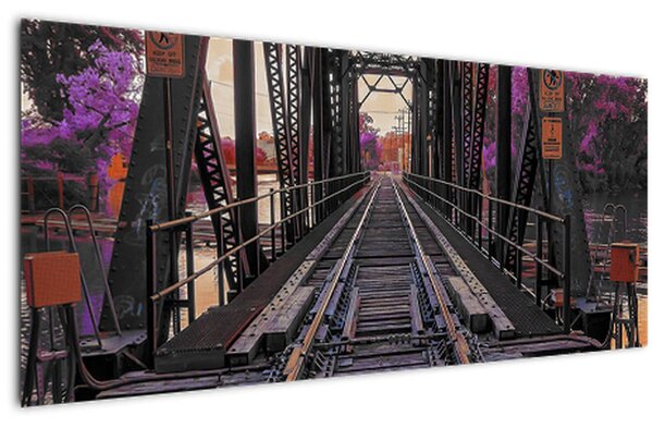 Egy vasúti híd képe (120x50 cm)