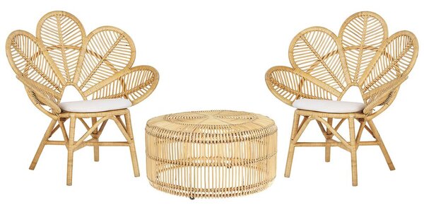 Bisztrószett párnákkal FLORENTINE / LIMNI Rattan Bézs