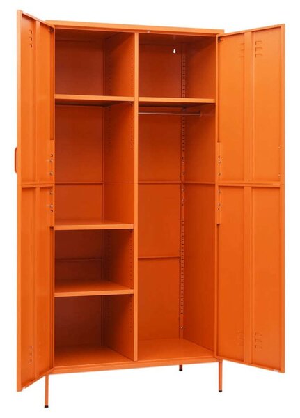 Trendy Acél Ruhásszekrény - Narancssárga - 90x50x180 cm