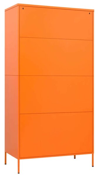 Trendy Acél Ruhásszekrény - Narancssárga - 90x50x180 cm