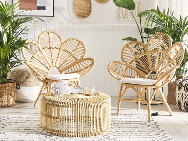 Bisztrószett párnákkal FLORENTINE / LIMNI Rattan Bézs