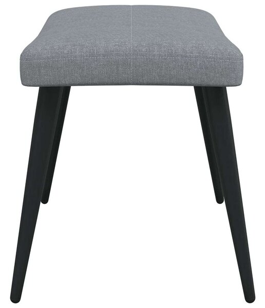 Modern Szövet Pihenőfotel Lábtartóval - Világosszürke - 61x70x96,5cm