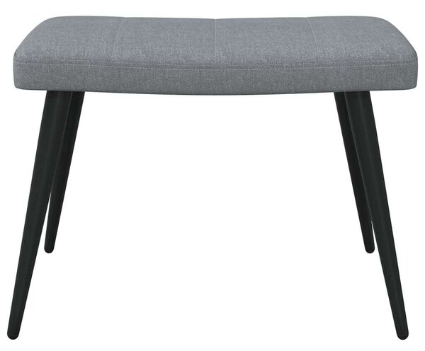 Modern Szövet Pihenőfotel Lábtartóval - Világosszürke - 61x70x96,5cm