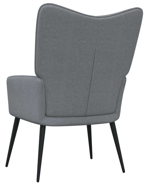 Modern Szövet Pihenőfotel Lábtartóval - Világosszürke - 61x70x96,5cm