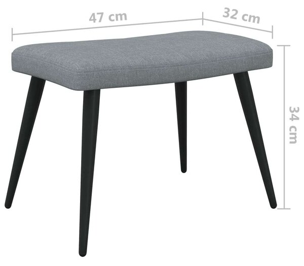 Modern Szövet Pihenőfotel Lábtartóval - Világosszürke - 61x70x96,5cm