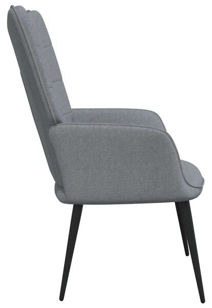 Modern Szövet Pihenőfotel Lábtartóval - Világosszürke - 61x70x96,5cm