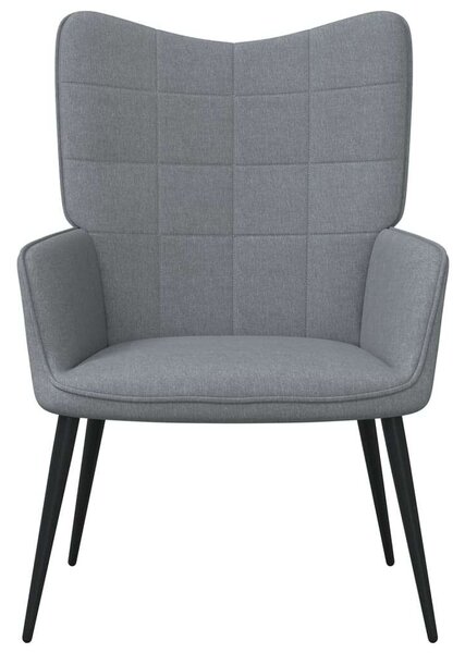 Modern Szövet Pihenőfotel Lábtartóval - Világosszürke - 61x70x96,5cm