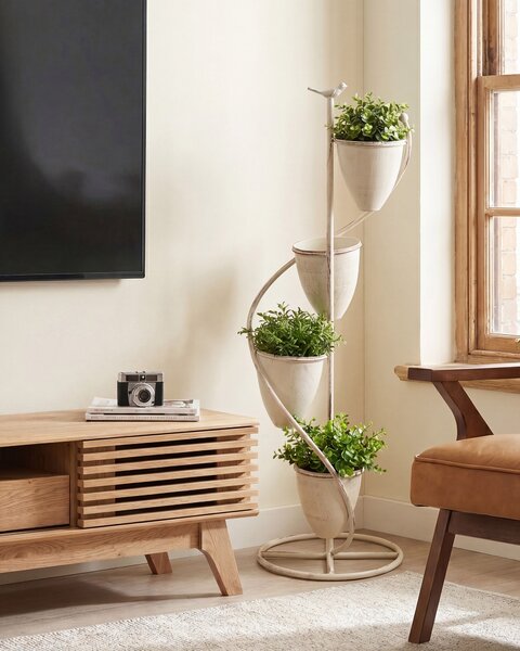 Virágállvány BANEBERRY 24 cm Bézs Fém