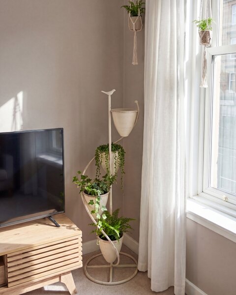 Virágállvány BANEBERRY 24 cm Bézs Fém