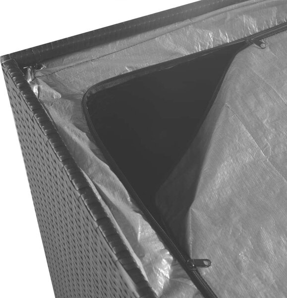 VidaXL Kerti Tárolóláda - Polyrattan - Fekete - 150x100x100cm
