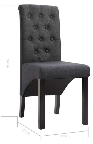 Sötétszürke Szövet Étkezőszék - 2 db - Kényelmes és Elegáns