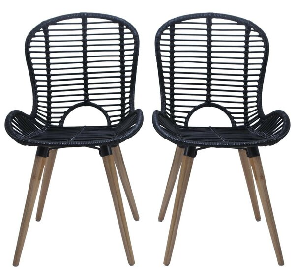 Rattan Étkezőszék - Fekete - 4 db