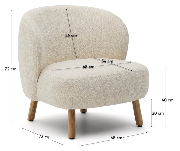 Krémszínű buklé fotel Ulit – Kave Home