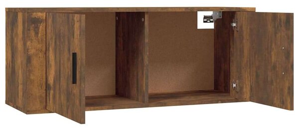 VidaXL Falra Szerelhető TV Szekrény Szett - Füstös Tölgy - 2 db - 100x34,5x40 cm
