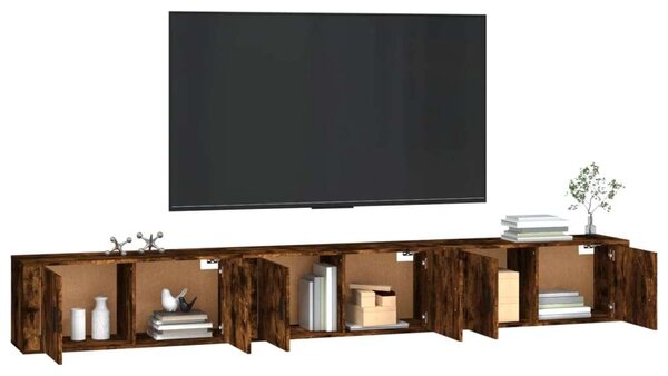 VidaXL Falra Szerelhető TV Szekrény - Füstös Tölgy - 3 db - 100x34,5x40 cm