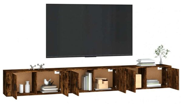 VidaXL Falra Szerelhető TV Szekrény - Füstös Tölgy - 3 db - 100x34,5x40 cm