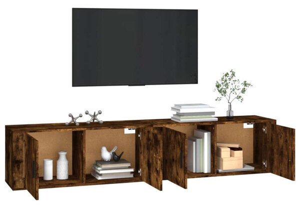 VidaXL Falra Szerelhető TV Szekrény Szett - Füstös Tölgy - 2 db - 100x34,5x40 cm
