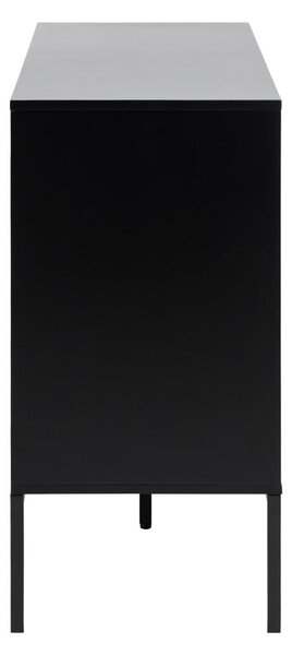 Fekete-natúr színű alacsony komód tölgyfa dekorral 120x82 cm Seaford – Actona