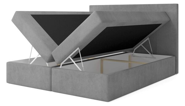MAGIC kárpitozott boxspring ágy - szürke Méret: 180x200