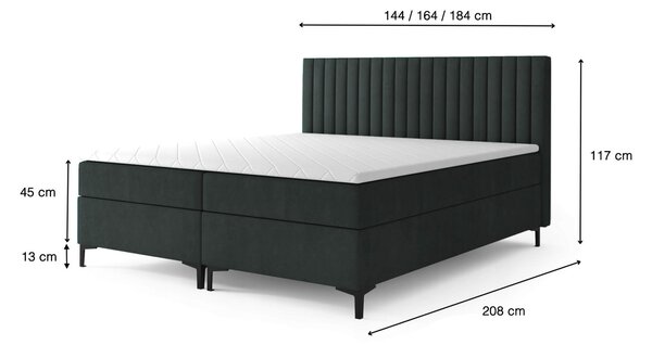 MODENA kárpitozott boxpring ágy - bézs Méret: 160x200