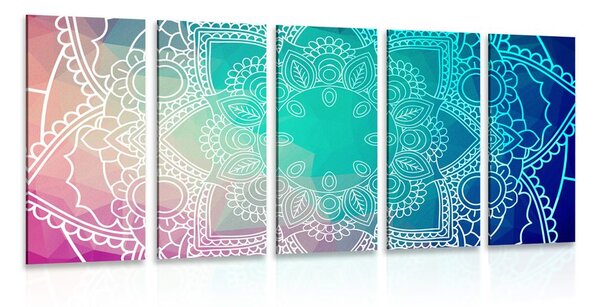 5-részes kép pasztell Mandala