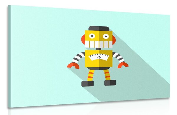 Kép sárga robot kék háttéren