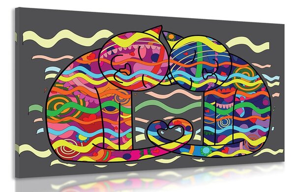 Kép szerelmes macskák pop art stílusban