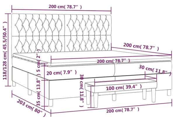 Modern Sötétbarna Ágy - 200x200 cm
