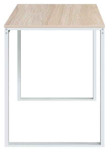 Fehér-tölgyszínű forgácslap számítógépasztal 110 x 60 x 73 cm