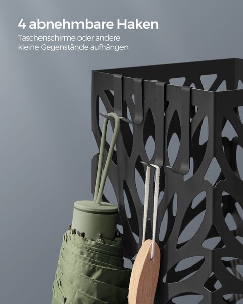 Esernyőtartó, Songmics, fekete, 15.5x15.5x41 cm