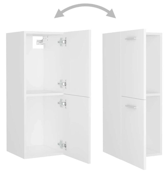 Fehér Forgácslap Fürdőszoba Bútorszett - 4 részes