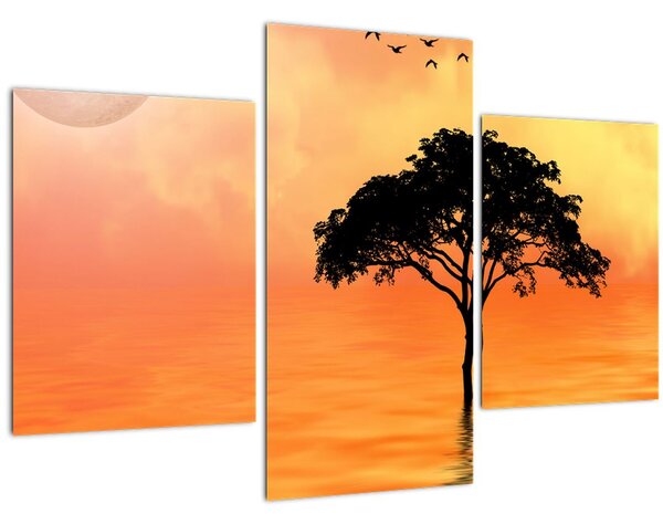 Kép egy fáról naplementekor (90x60 cm)