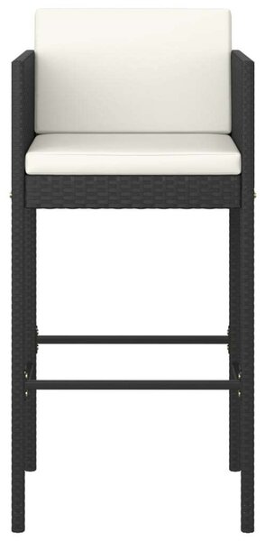 VidaXL Polyrattan Bárszék - 4 db - Fekete